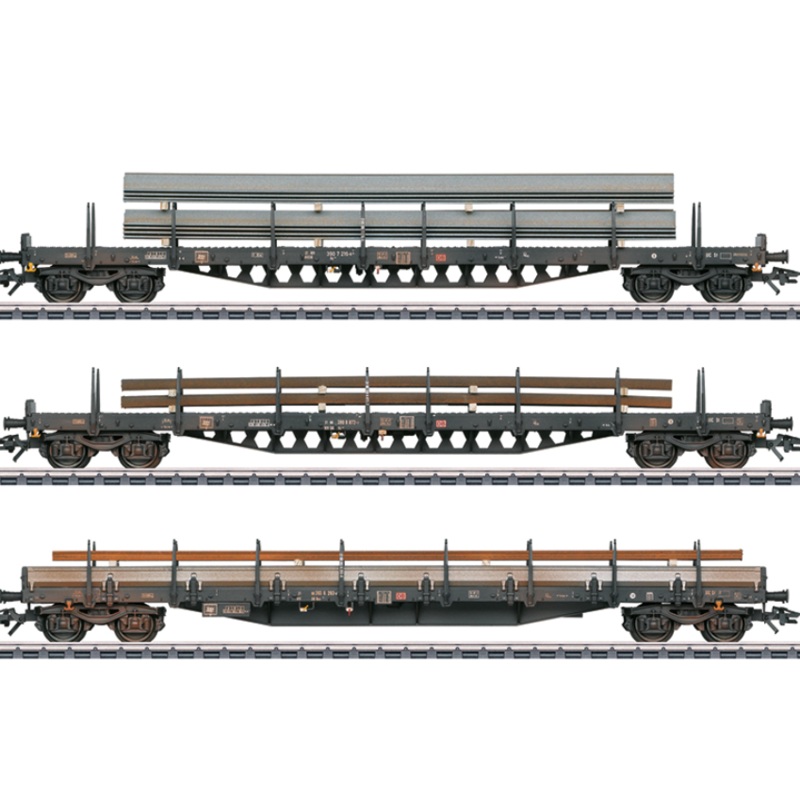 Marklin 47145 HO Scale 3-Car Stake Car Set NIB