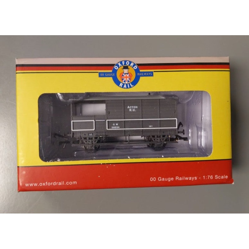 Oxford Rail OR76TOB002 OO Gauge Great Western Railway Acton 4 Wheel Wagon #56034 LN/Box