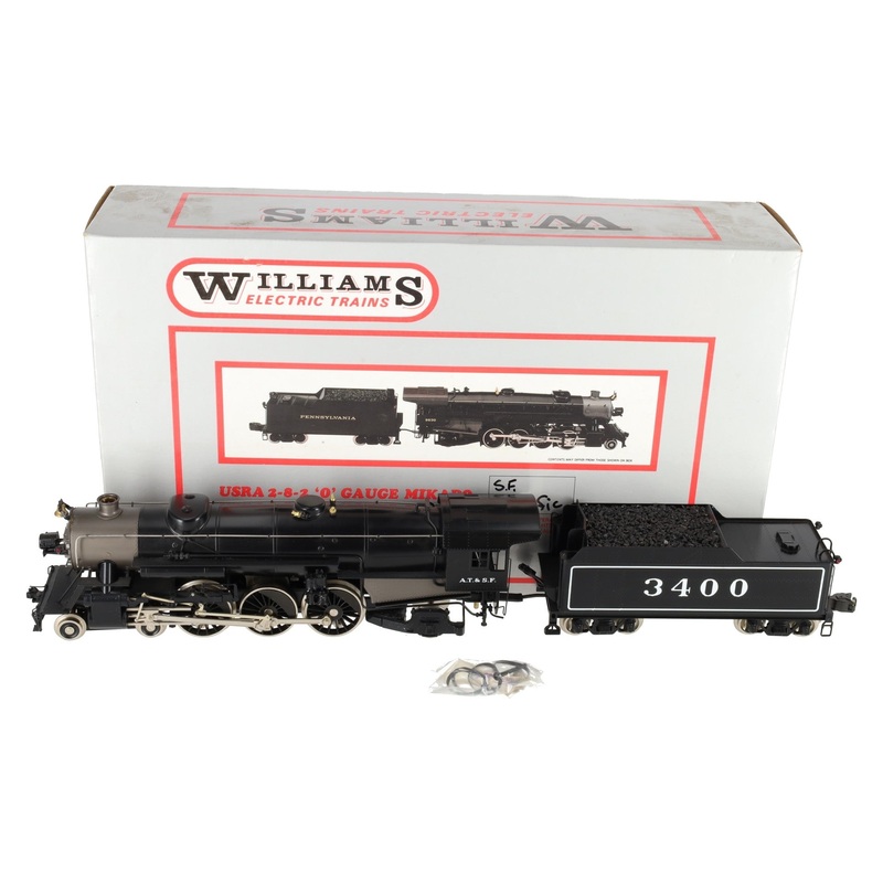 Williams 5007 O Brass AT&SF 4-6-2 Steam Locomotive & Tender #3400 LN