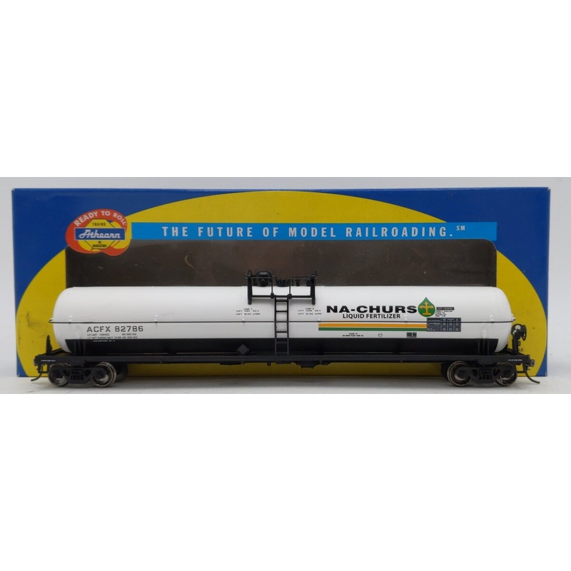 Athearn 73798 HO RTR 62′ Tank, Na-Churs Fertilizer #82786 EX/Box