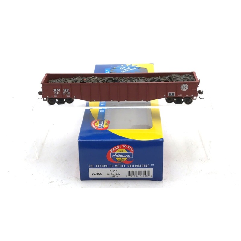 Athearn 74855 HO Burlington Northern Santa Fe 50′ Gondola w/Scrap Load #511239 NIB