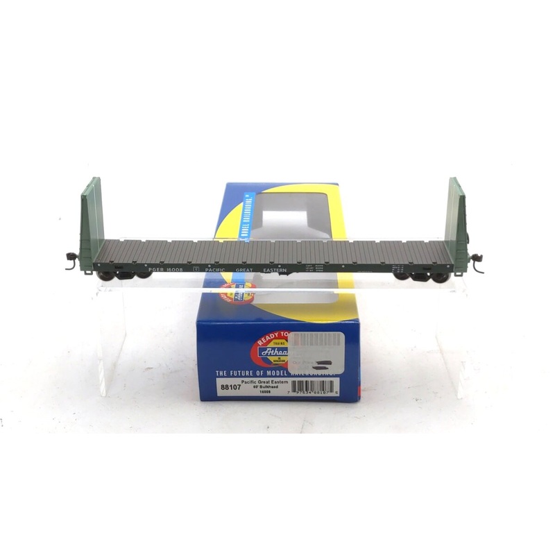 Athearn 88107 HO Scale Pacific Great Eastern 60′ Bulkhead Flatcar #16008 NIB