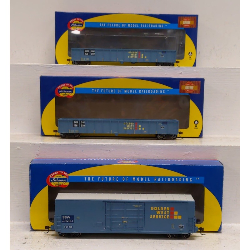 Athearn Assorted HO Golden West Services Freight Cars [3] #23783, 56210, 56237 EX/Box