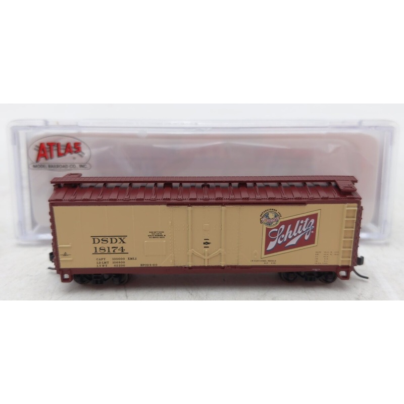 Atlas 50005650 N Schlitz 40′ Plug Door Box Car #18174 LN/Box