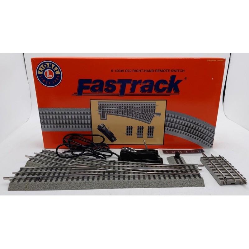 Lionel 6-12049 O72 Right Hand Remote-Control FasTrack Switch Turnout EX/Box