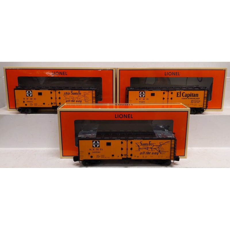 Lionel 6-17758 Santa Fe Steel-Sided Billboard Reefer (Set of 3) EX/Box