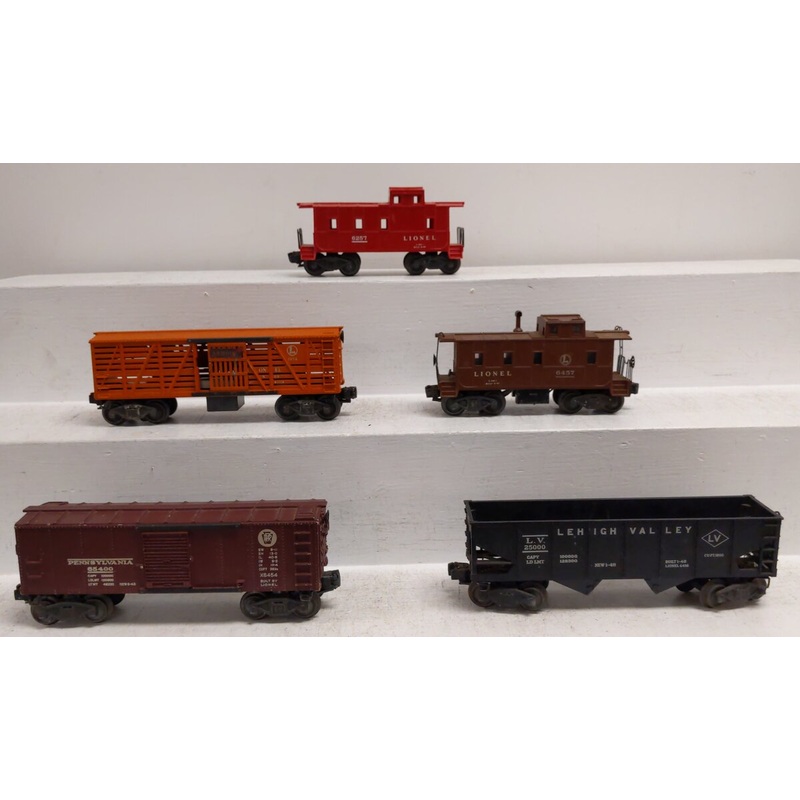 Lionel Vintage O Gauge Assorted Freight Cars -6257, 6457, 65400, 25000, 3656 [5] VG