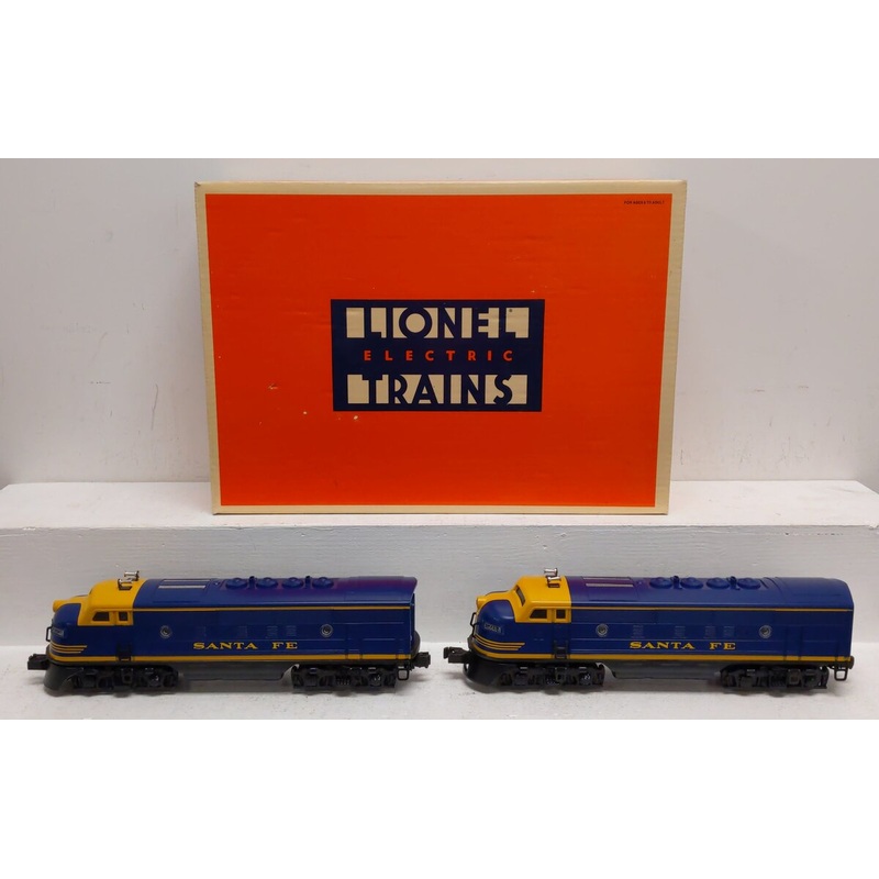 Lionel 6-18117 O Gauge Santa Fe Blue/Yellow F3 AA Diesel Set LN/Box