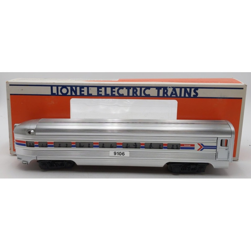 Lionel 6-19106 O Gauge Amtrak Aluminum Observation Passenger Car #9106 NIB