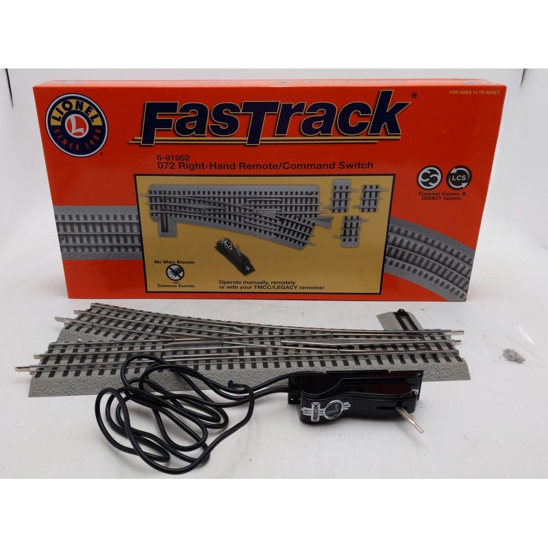 Lionel 6-81952 O-72 Right Hand Fastrack Remote/Command Switch Turnout EX/Box