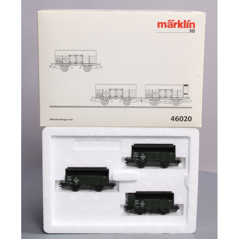 Marklin 46020 HO Scale Medium Side Gondola Car Set LN/Box
