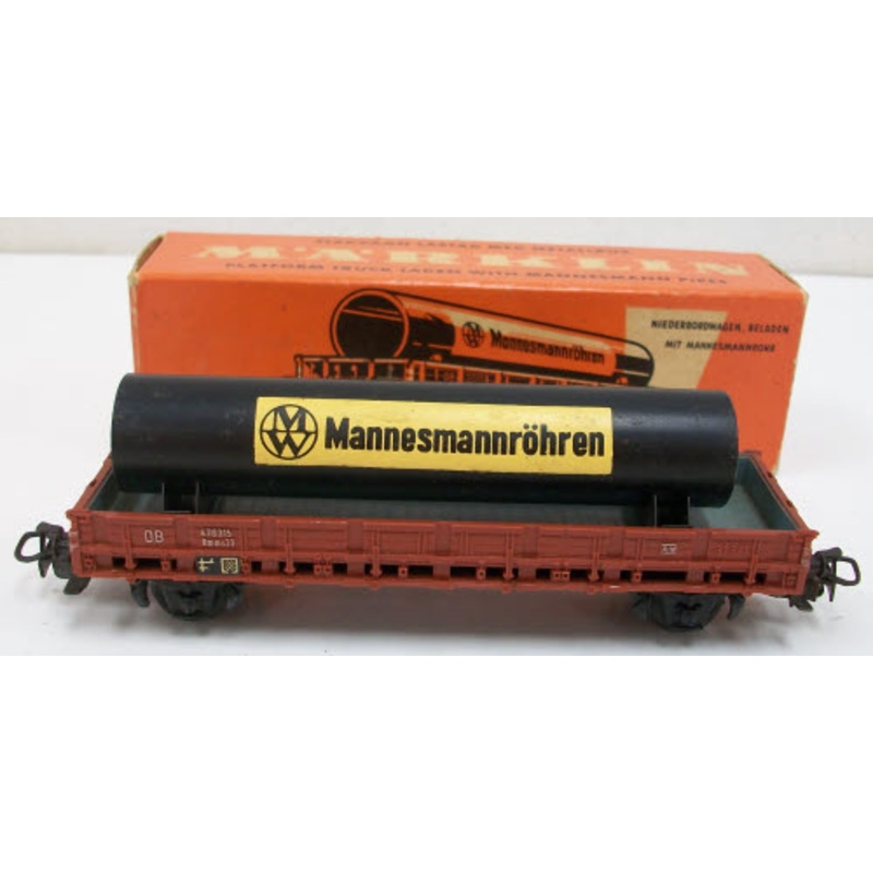 Marklin 4616 HO Scale Flat Car with Pipe EX/Box