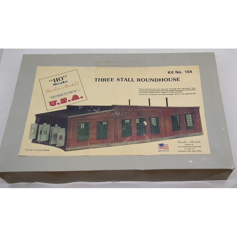 Korber 104 HO Scale 3-Stall Roundhouse Building Kit