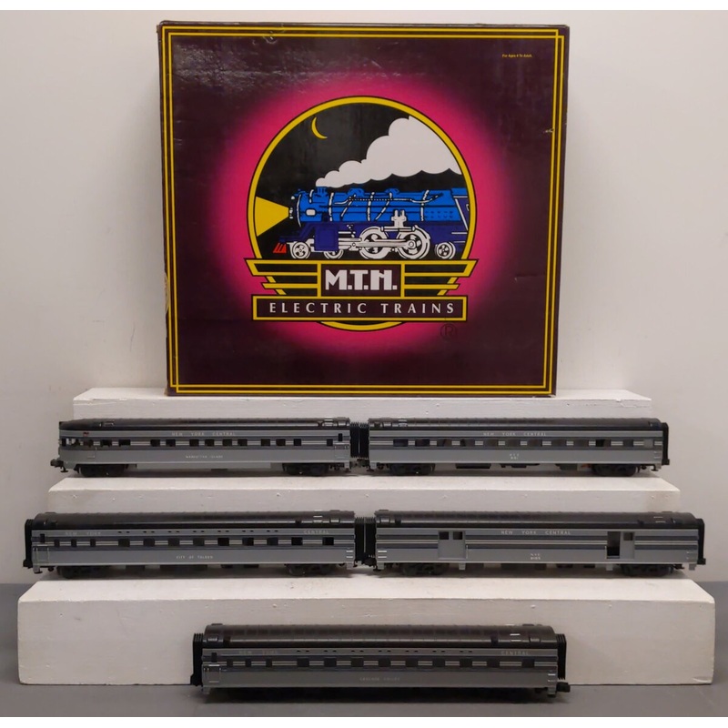 MTH 20-6554 O New York Central 70′ Streamlined Passenger Car Set EX/Box