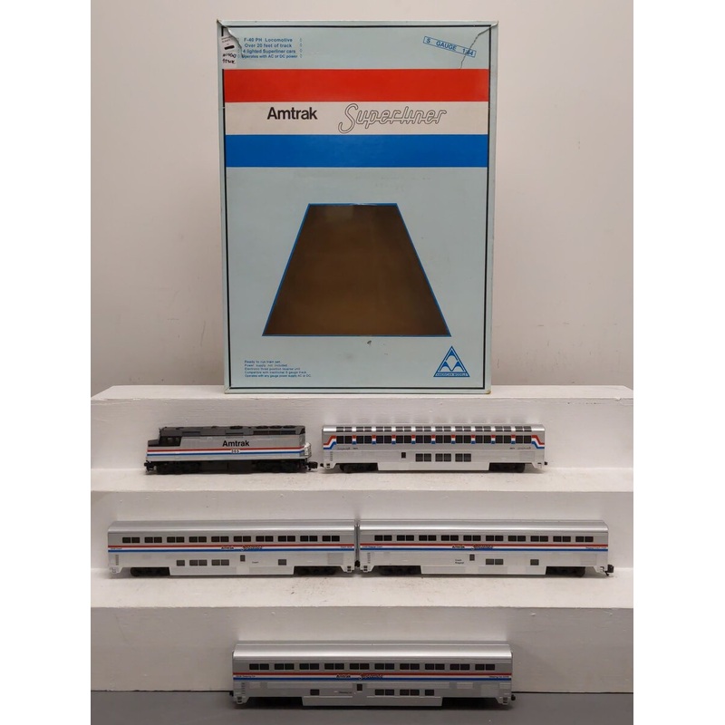 American Models slbsp3 S Gauge Amtrak Superliner  Train Set EX/Box