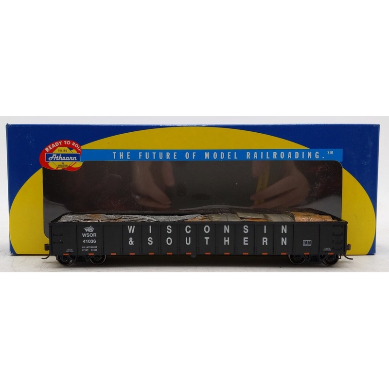 Athearn 92824 HO Wisconsin & Southern 52′ Mill Gondola W/Scrap Load #41036 LN/Box