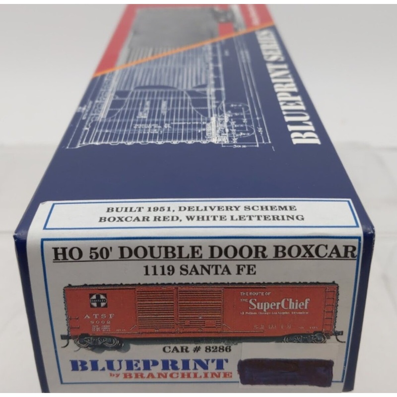 Branchline Trains 1119 O Santa Fe 50′ AAR Double Door Boxcar # 8286 Kit