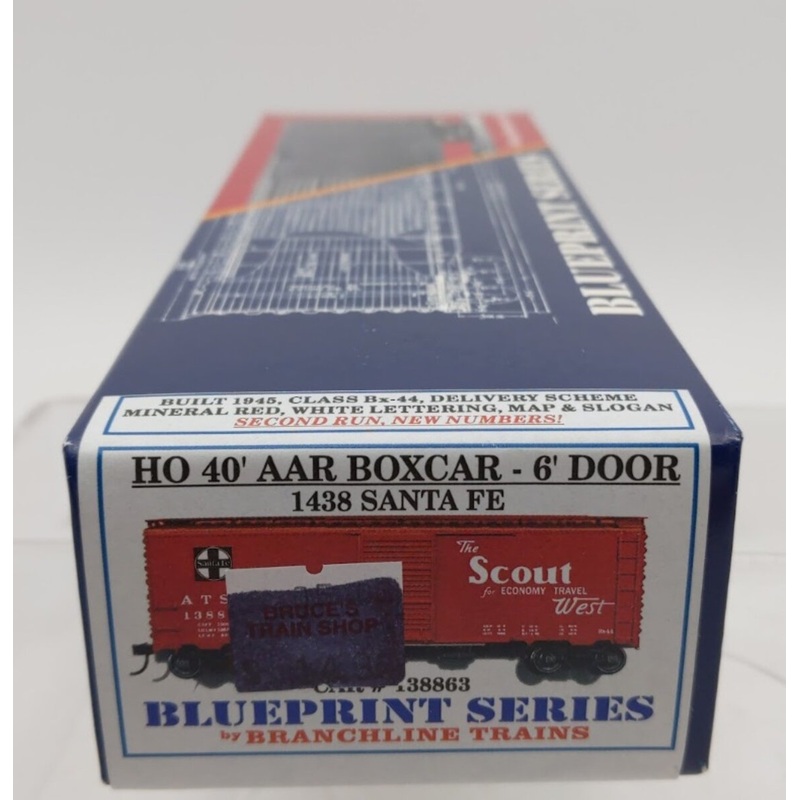 Branchline Trains 1438 HO Blueprint Series ATSF 40’AAR Boxcar 6’Door #138863 Kit