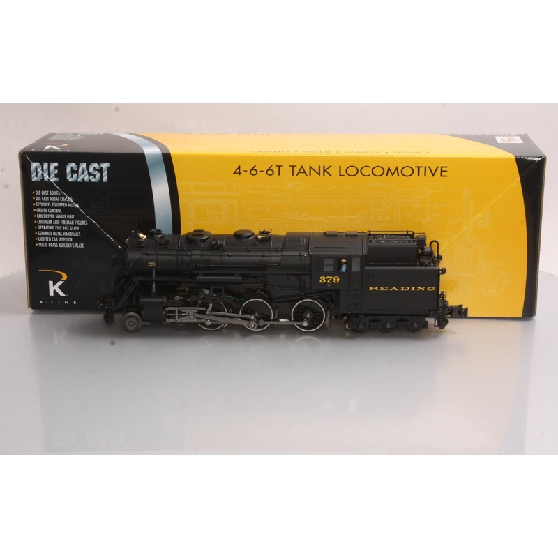 K-Line K3481-0379CC O Reading 4-6-6T Tank Steam Locomotive #379 EX/Box