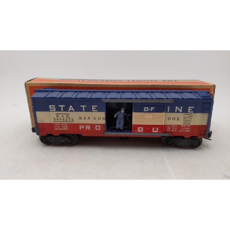 Lionel 3494-275 Vintage O State of Maine Operating Boxcar VG/Box