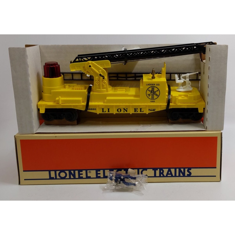 Lionel 6-16660 O Gauge Lionel Operating Fire Car With Ladders (Yellow) NIB