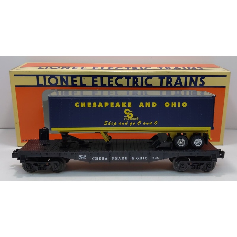 Lionel 6-16922 O Gauge Chesapeake & Ohio Flatcar with Trailer #16922 EX/Box