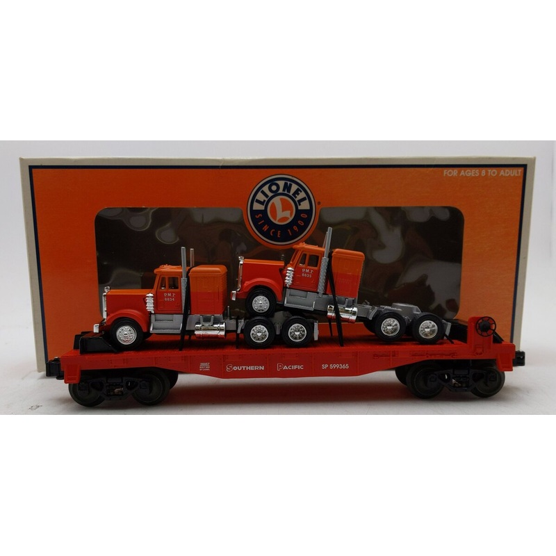 Lionel 6-26057 O Gauge Southern Pacific Flatcar w/Semi Tractors LN/Box