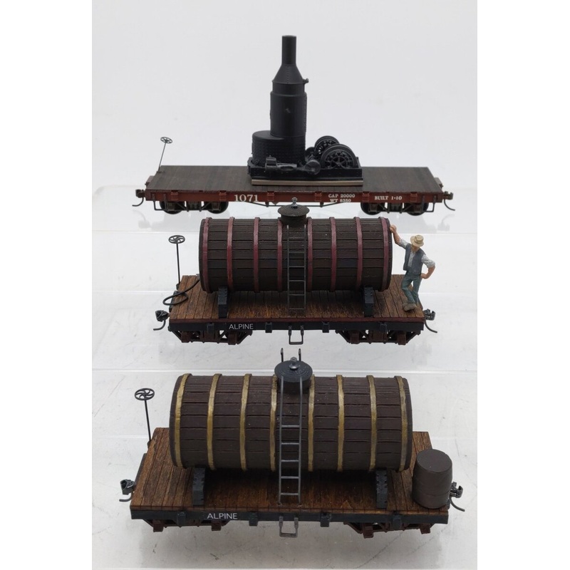 Assorted On30 Alpine Logging Flat Cars [3] VG