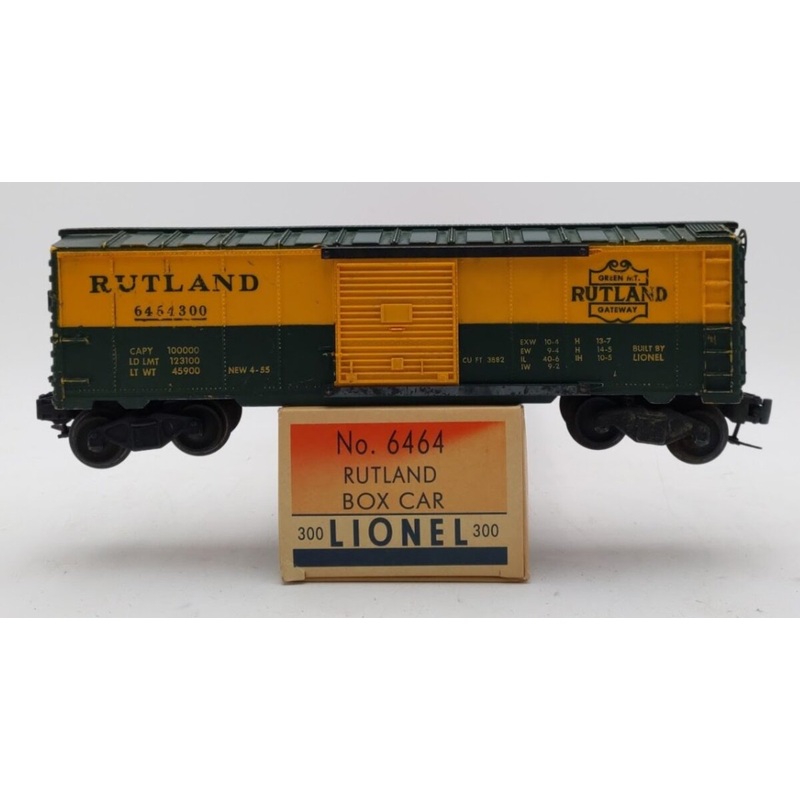 Lionel 6464-300 Vintage O Rutland Boxcar – Type IIA VG/Box