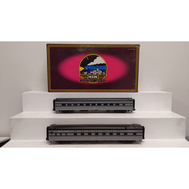 MTH 20-6654 O NYC 70′ Streamlined Sleeper/Diner Passenger Car Set (Set of 2) EX/Box