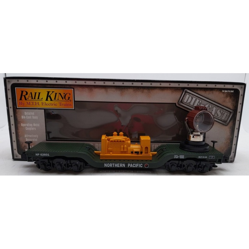MTH 30-8306 O Gauge Northern Pacific Die-Cast Searchlight Car #62601 LN/Box