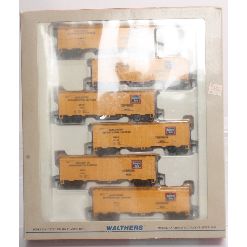 Walthers 932-950 HO Burlington Refrigerator Express 40′ Steel Reefer 6-Pack LN/Box