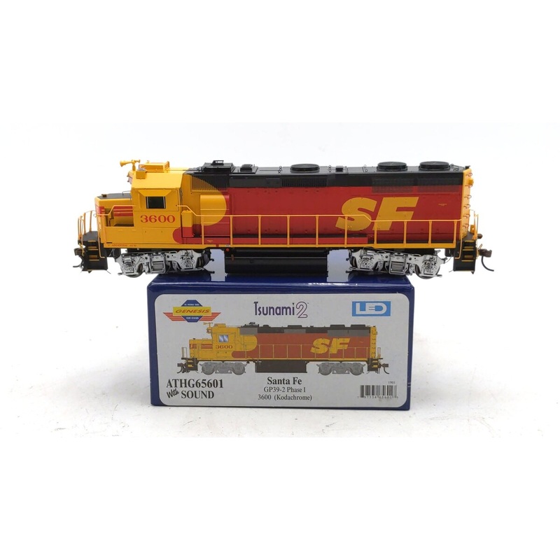 Athearn G65601 HO Scale Santa Fe Kodachrome GP39-2 Diesel w/DCC & Sound #3600 NIB