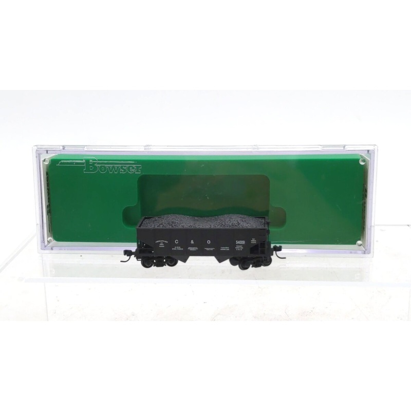 Bowser 37635 N Scale Chesapeake & Ohio GLa 2-Bay Hopper w/ Coal Load #54009 LN/Box