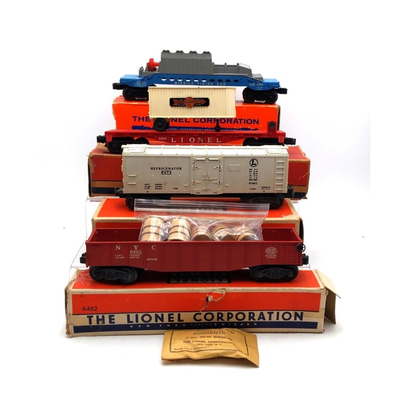 Lionel Vintage O Gauge Assorted Freight Cars: 6472, 6810, 6544 & 6462 [4] VG/Box