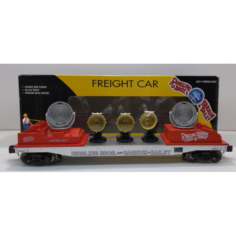 K-Line 6-22244 O Gauge Ringling Bros Operating Searchlight Car w/ 3 Spotlights EX/Box