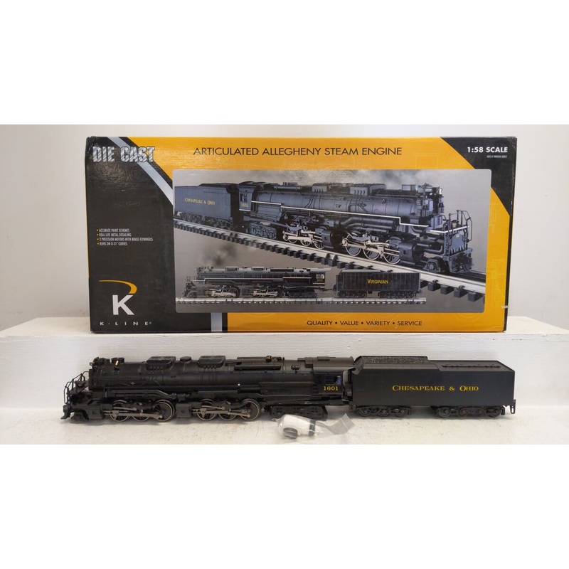 K-Line K3715-1601S O Gauge C&O Allegheny Steam Locomotive & Tender #1601 EX/Box