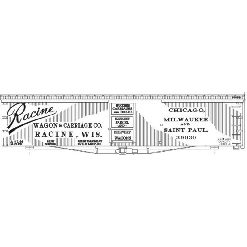 LaBelle O-302 O Scale CM & St. P. Racine Wagon & Carriage Car Model Kit NIB