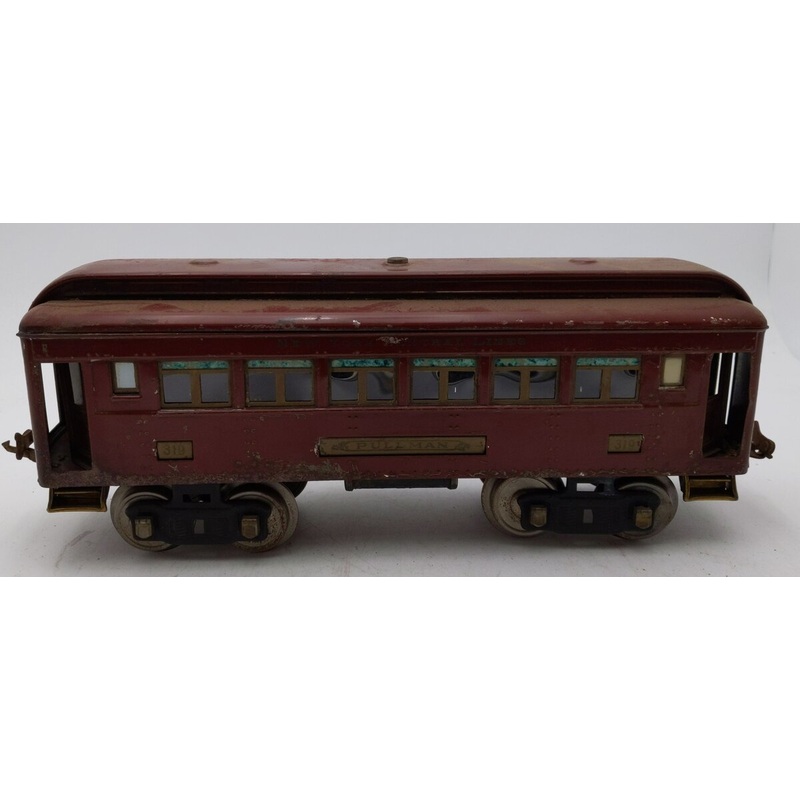Lionel 319 Vintage Standard Gauge Maroon Tinplate Pullman VG