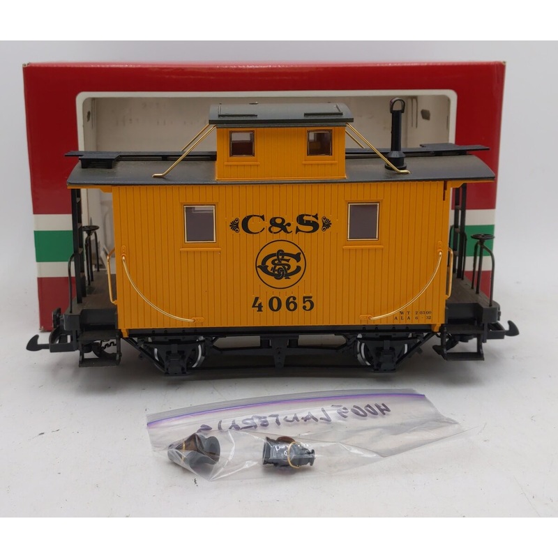 LGB 43650 Colorado & Southern 1003 Short Yellow Caboose w/Metal Wheels VG/Box