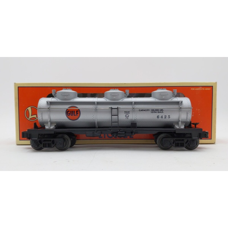 Lionel 6-19612 O Gauge Gulf Triple Dome Tank Car #6425 VG/Box