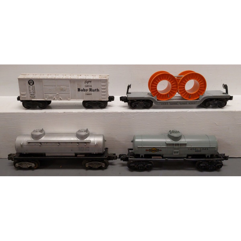 Lionel Vintage O Freight Cars: X6014, 6465, 6035, 6561 [4] VG