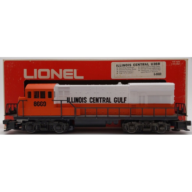 Lionel 6-8669 O Gauge Illinois Central U36B Diesel Locomotive EX/Box