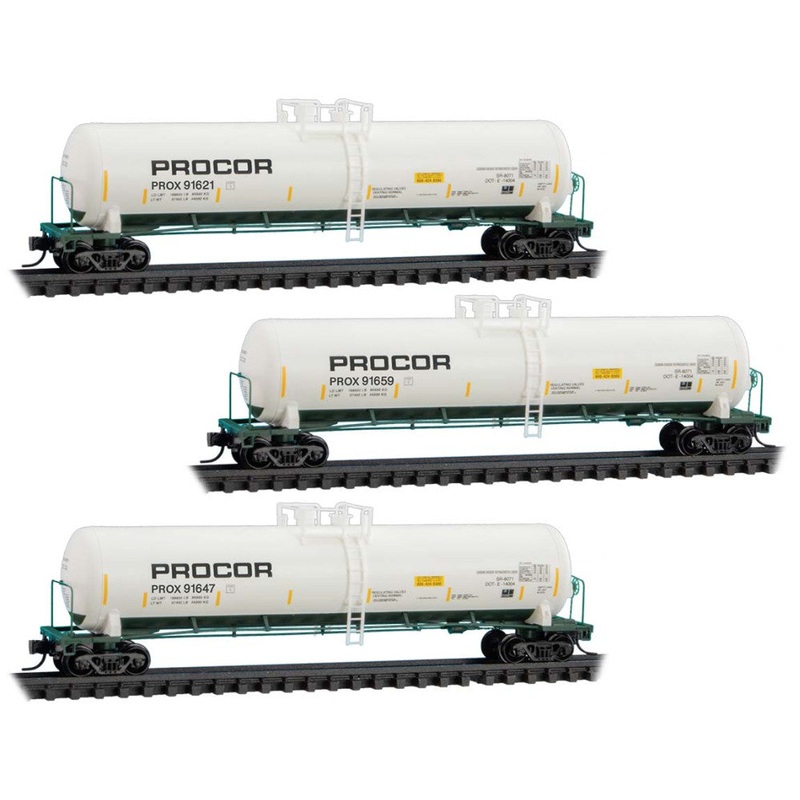 Micro-Trains 98300234 N Procor 53′ General Service Tank Cars (Set of 3)