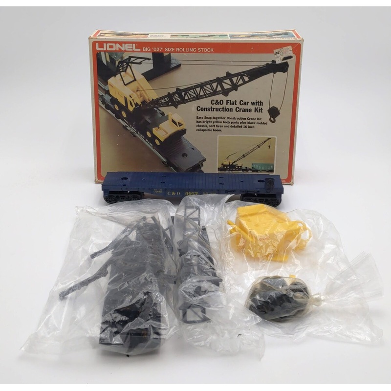 Lionel 6-9157 O Gauge Chesapeake & Ohio Flatcar with Construction Crane Kit NIB