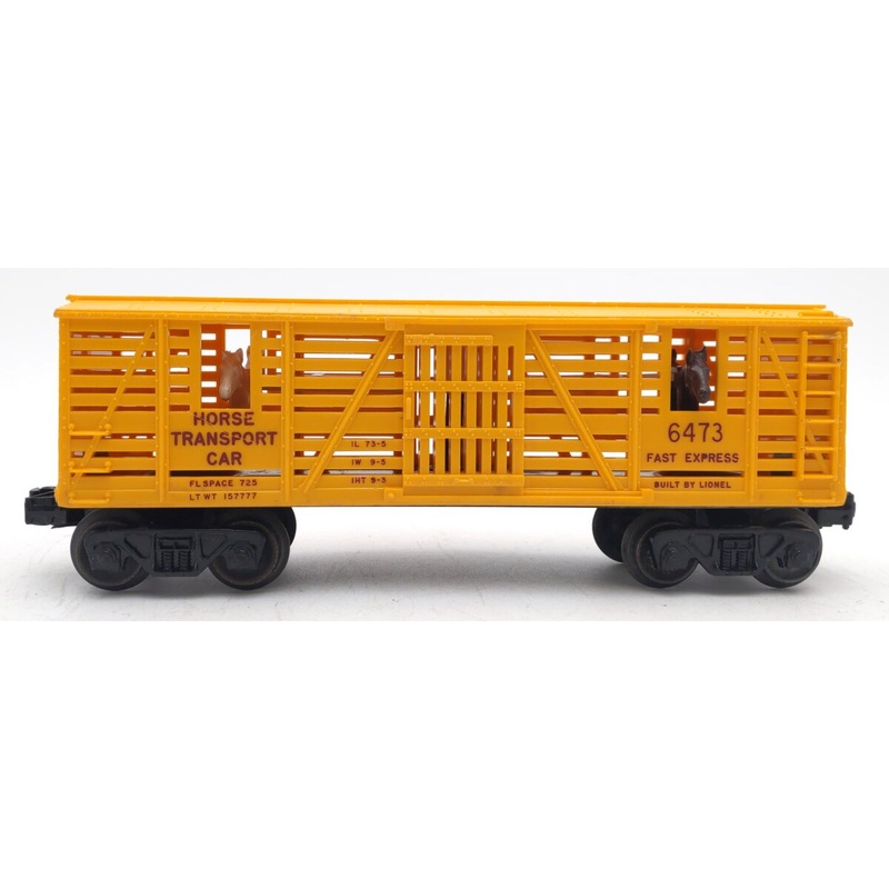 Lionel 6473 Vintage O Operating Horse Transport Car w/ Maroon Lettering EX