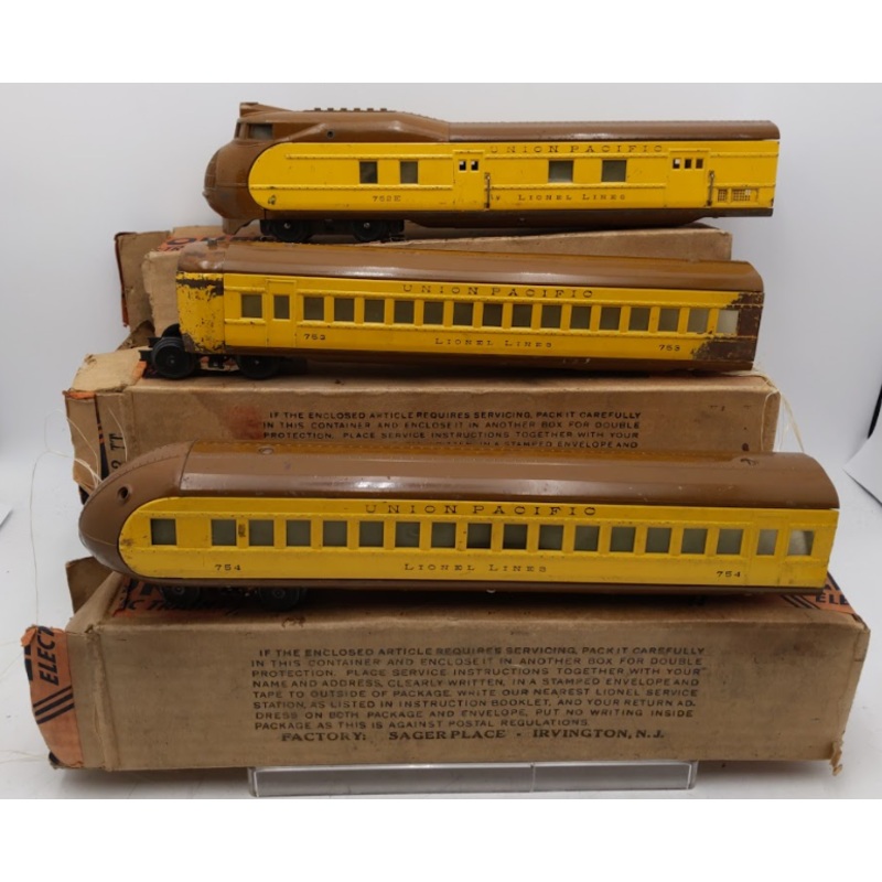 Lionel 752E Vintage O Prewar Union Pacific M10000 Streamliner Set/Box