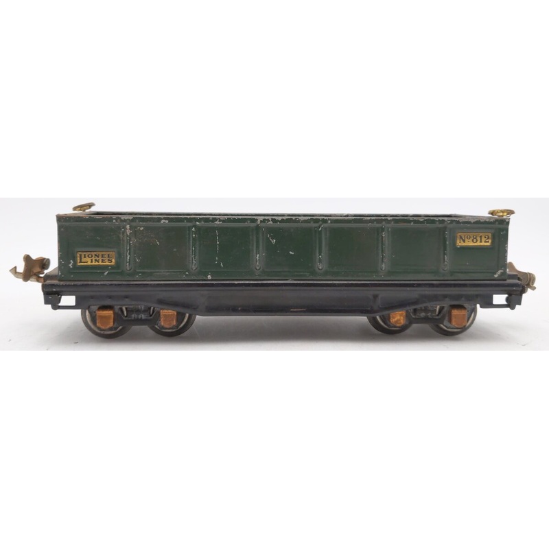 Lionel 812 Vintage O Prewar Dark Green Tinplate Gondola