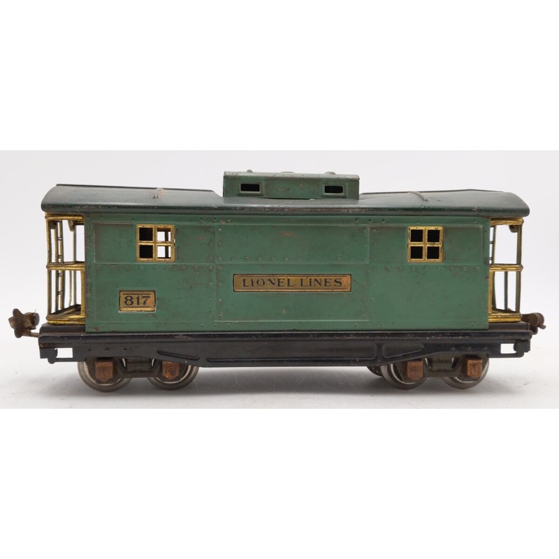 Lionel 817 Vintage O Prewar Lionel Lines Peacock Green Tinplate Caboose VG
