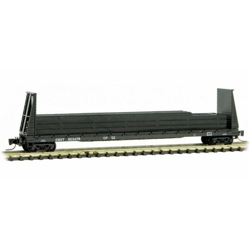 Micro-Trains 52700182 Z CSXT 60′ Bulkhead Flatcar with Steel Beam Load #603478 LN/Box